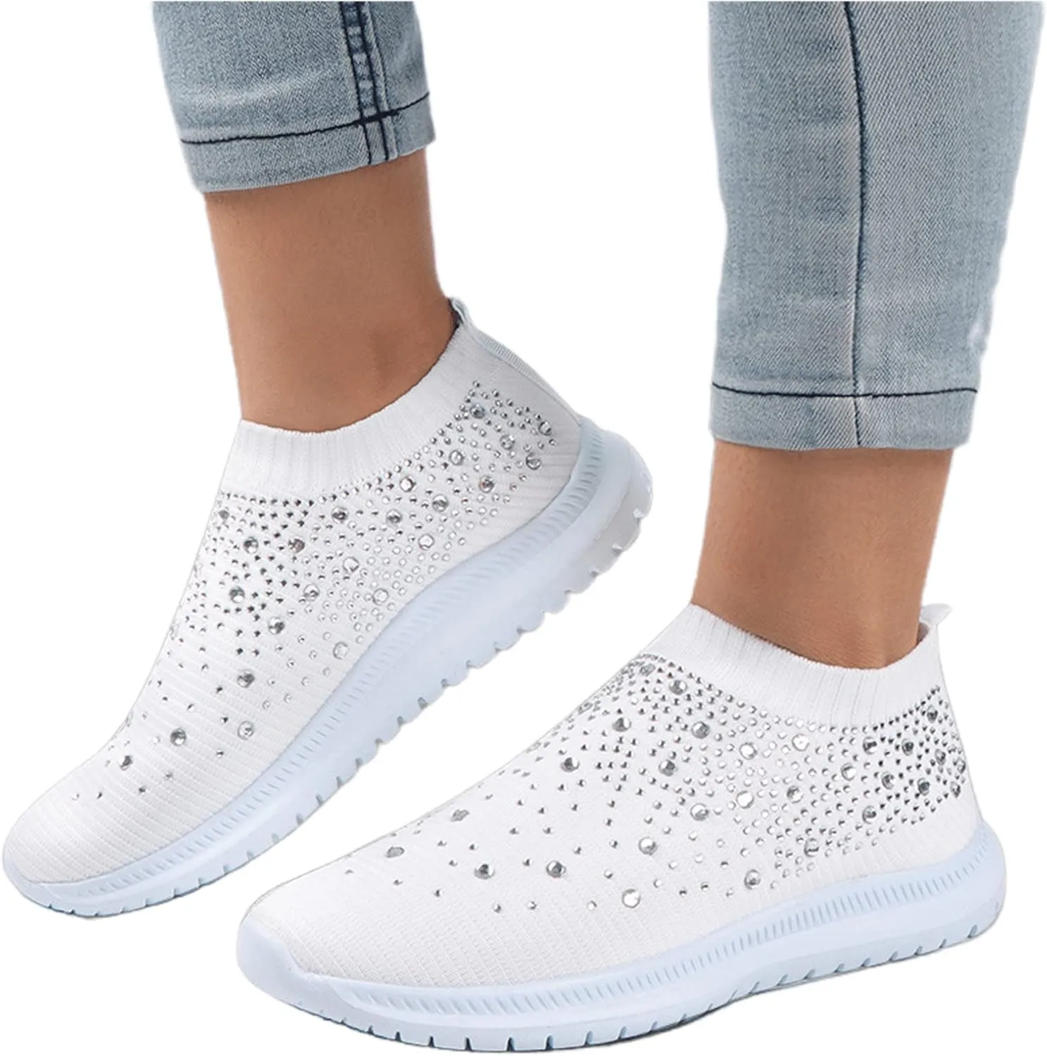 Ladmiple Gym Shoes For Women Workout Memory Foam Walking Tennis Shoes Slip On Casual Non Slip Athletic Running Sneakers