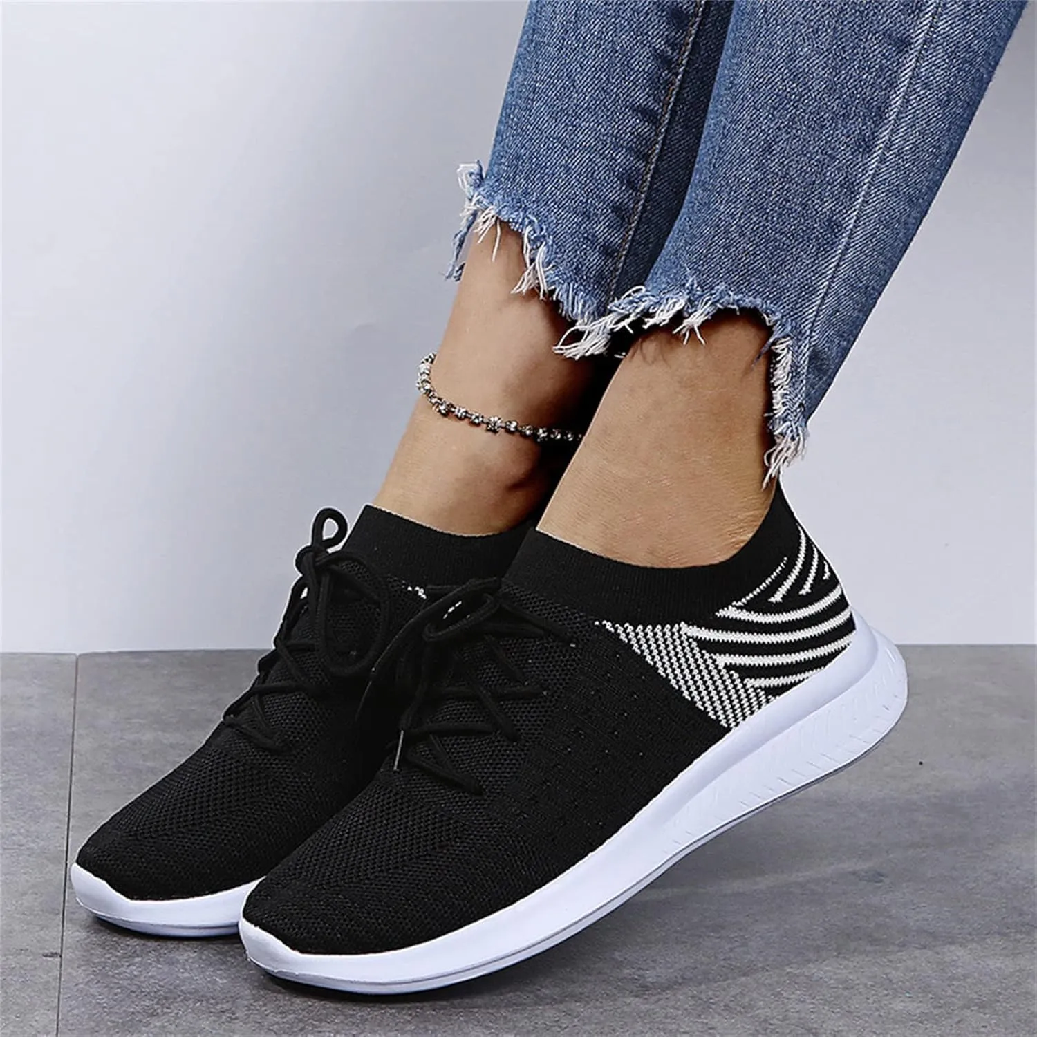 Ladmiple Gym Shoes For Women Workout Memory Foam Walking Tennis Shoes Slip On Casual Non Slip Athletic Running Sneakers