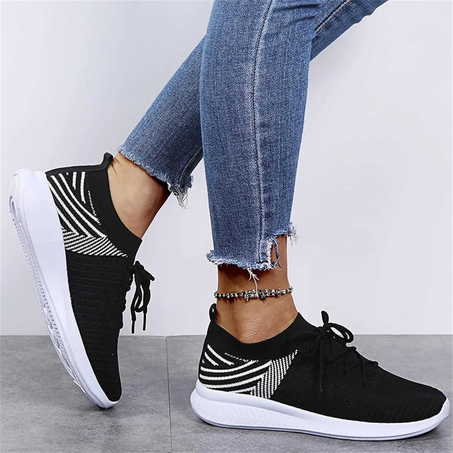 Ladmiple Gym Shoes For Women Workout Memory Foam Walking Tennis Shoes Slip On Casual Non Slip Athletic Running Sneakers