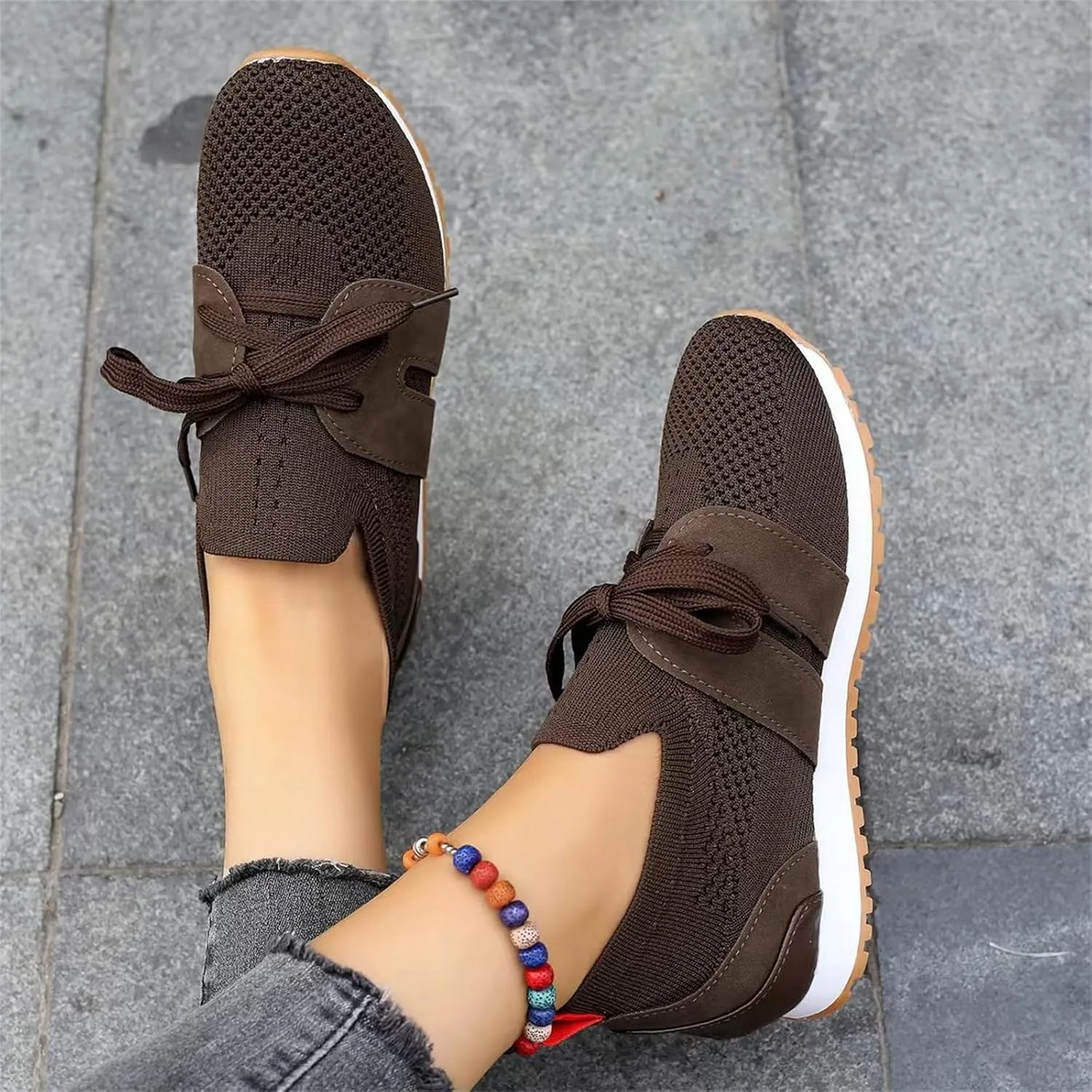 Ladmiple Running Shoes For Women Walking Shoes Slip on Sock Sneakers Lady Girls Mesh Loafers Non Slip Fashion Tennis Shoes