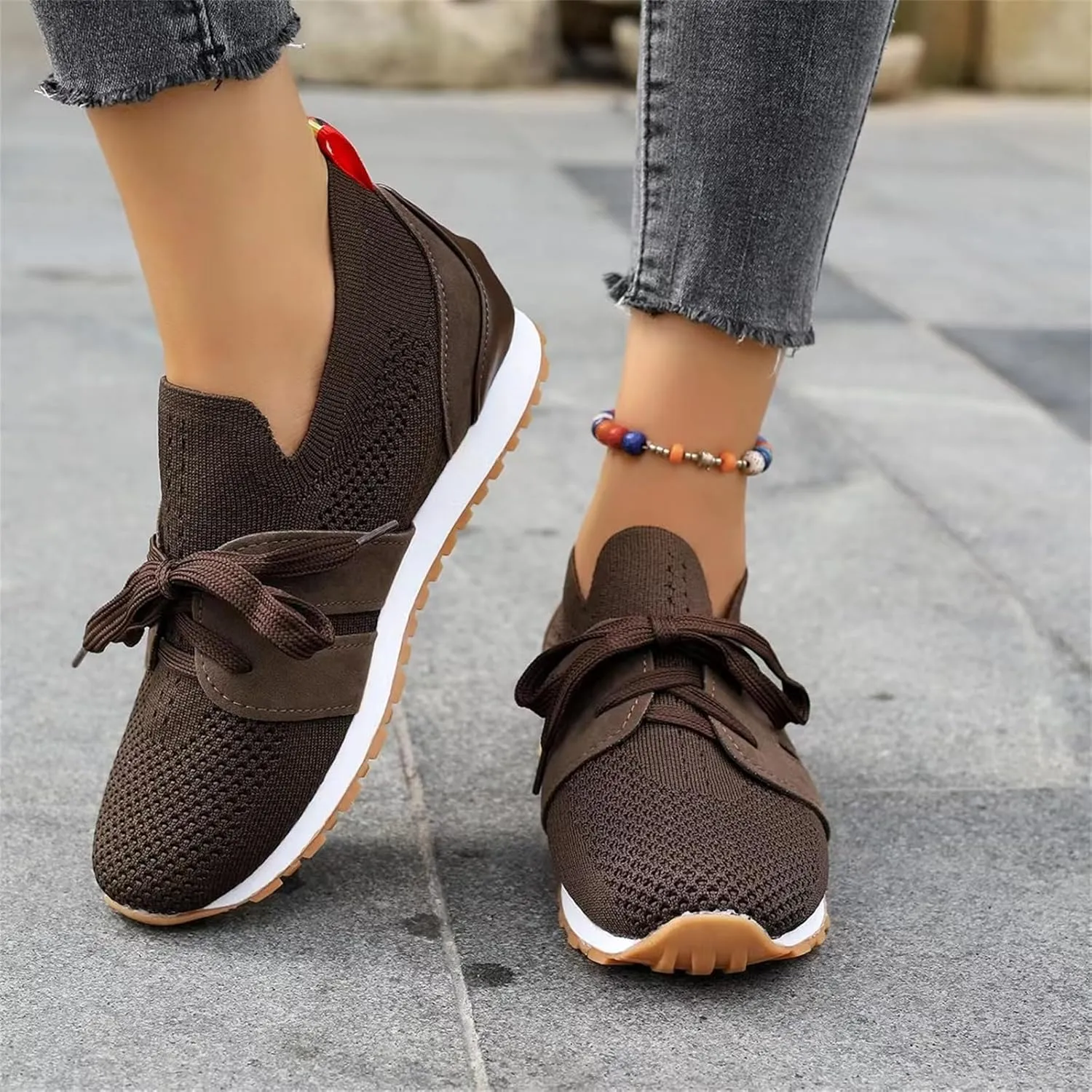 Ladmiple Running Shoes For Women Walking Shoes Slip on Sock Sneakers Lady Girls Mesh Loafers Non Slip Fashion Tennis Shoes
