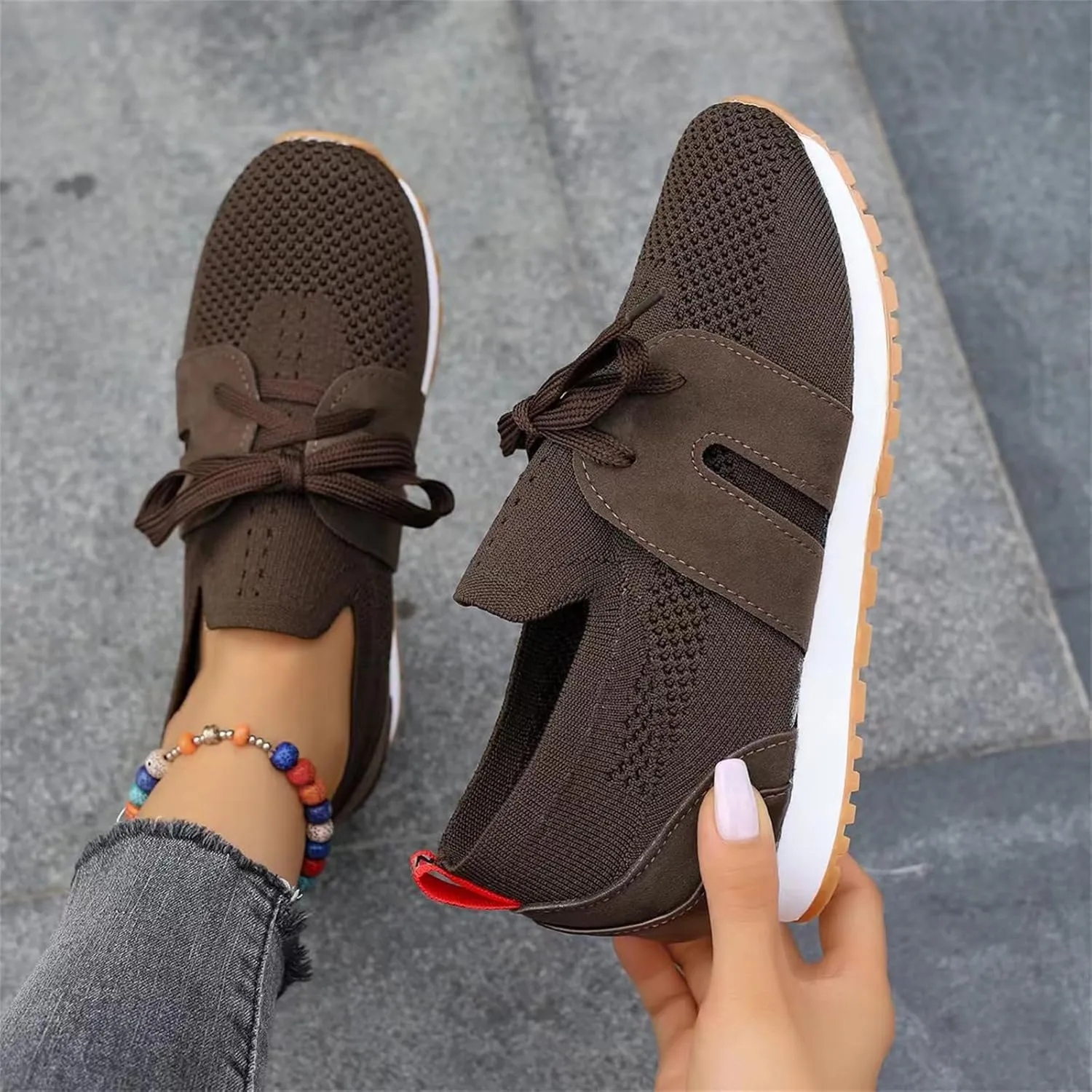 Ladmiple Running Shoes For Women Walking Shoes Slip on Sock Sneakers Lady Girls Mesh Loafers Non Slip Fashion Tennis Shoes