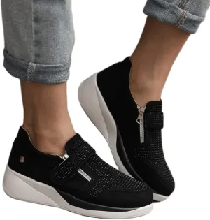 Ladmiple Shoes For Women Sneakers Trendy Walking Shoes Slip on Lady Fashion Gym Non Slip Platform Tennis Running Shoes