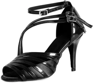 Latin Dance Shoes for Women Salsa Performance Dancing Shoes High Heel,Black,Model L028