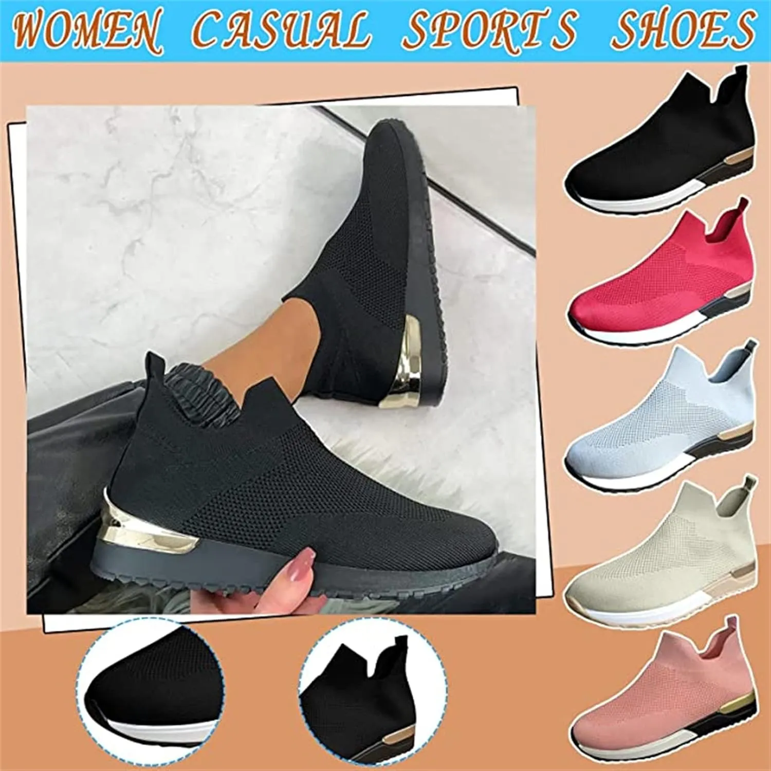 Lausiuoe Sneakers For Women Walking Shoes Comfortable Running Shoes Fashion Tennis Athletic Walking Gym Sports Sneakers