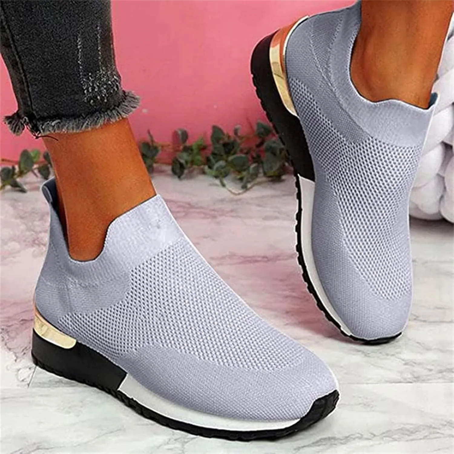 Lausiuoe Sneakers For Women Walking Shoes Comfortable Running Shoes Fashion Tennis Athletic Walking Gym Sports Sneakers
