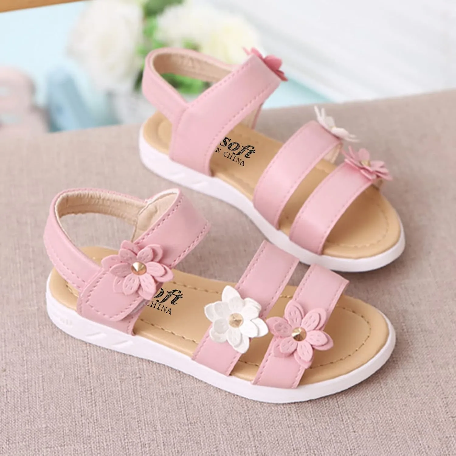 Little Girls Black Slides Baby Children Shoes Sandals Crossed Toddler Strap Leather Girls Girl's Bedroom with