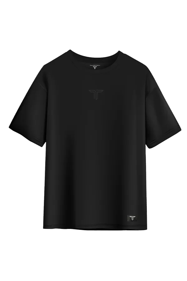 Logo Stack Oversized T-Shirt - Black