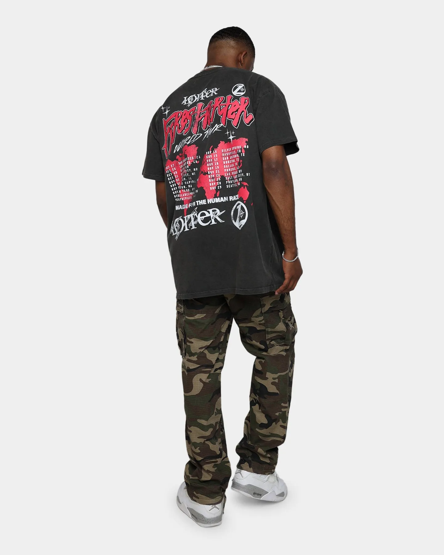 Loiter Firestarter Tour Ultra Premium Vintage T-Shirt Black Wash