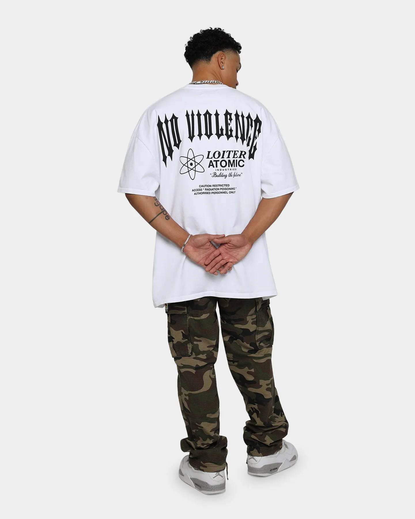 Loiter No Violence Vintage T-Shirt Off White