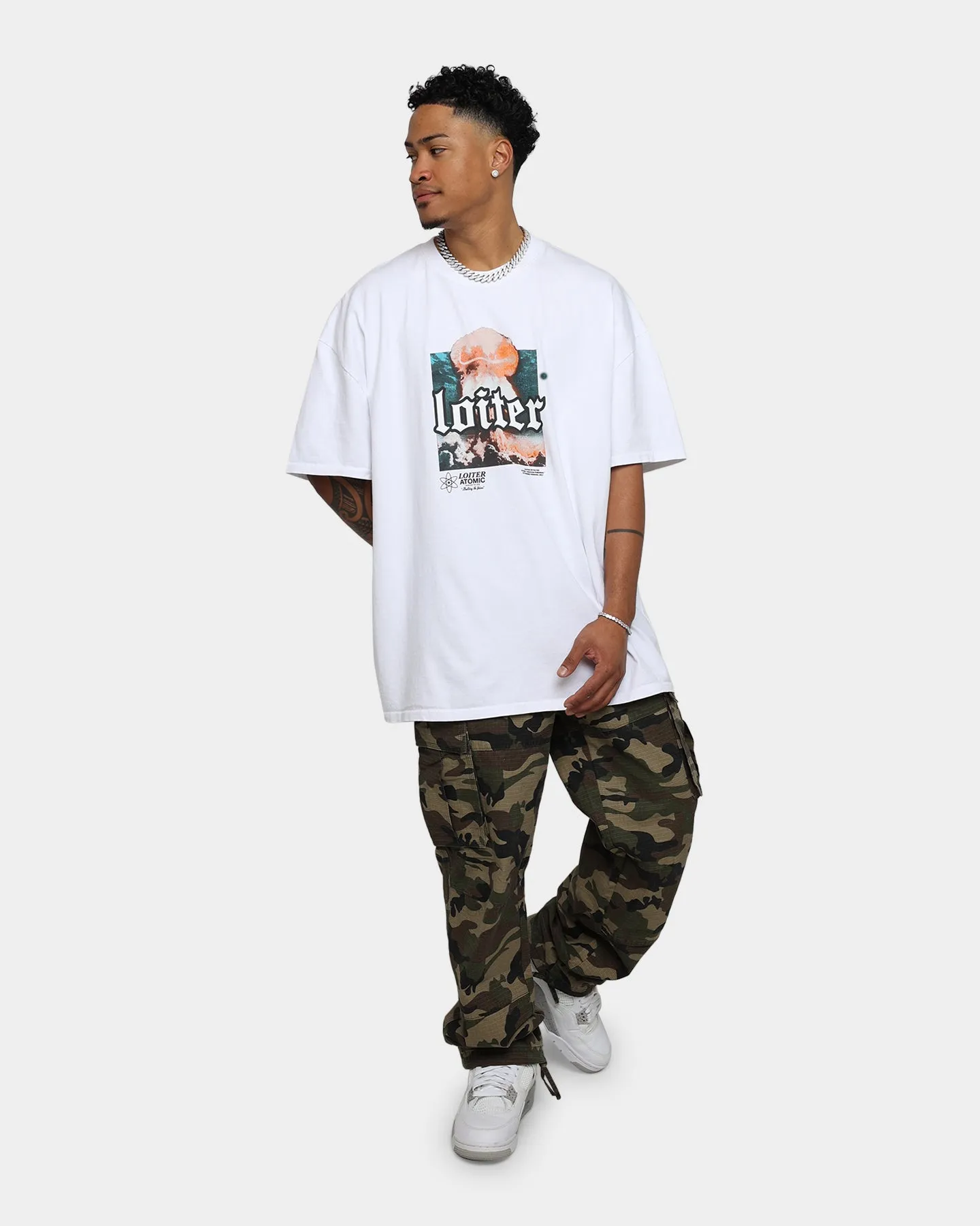 Loiter No Violence Vintage T-Shirt Off White