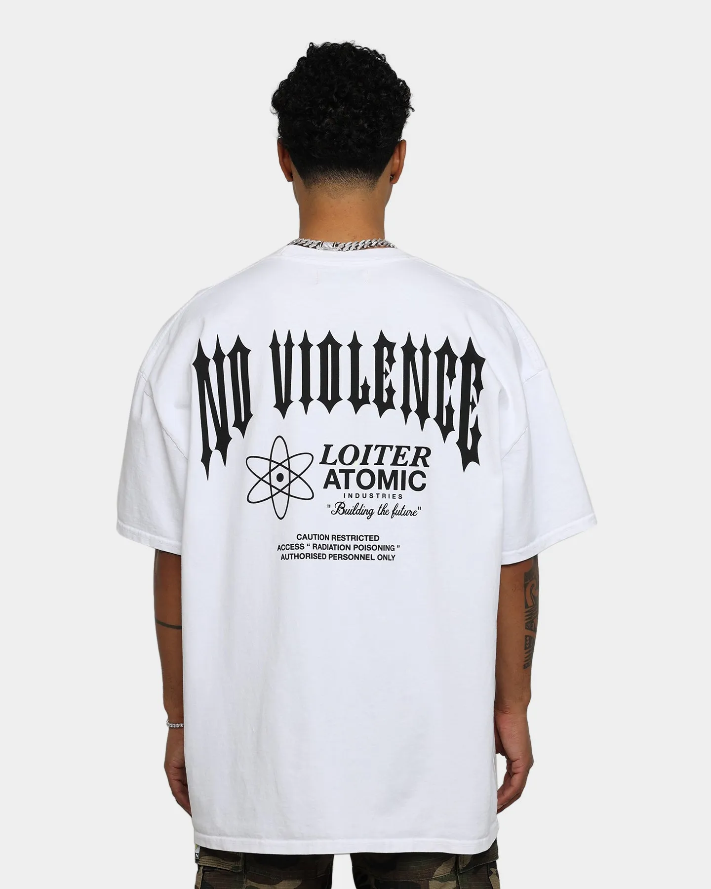 Loiter No Violence Vintage T-Shirt Off White