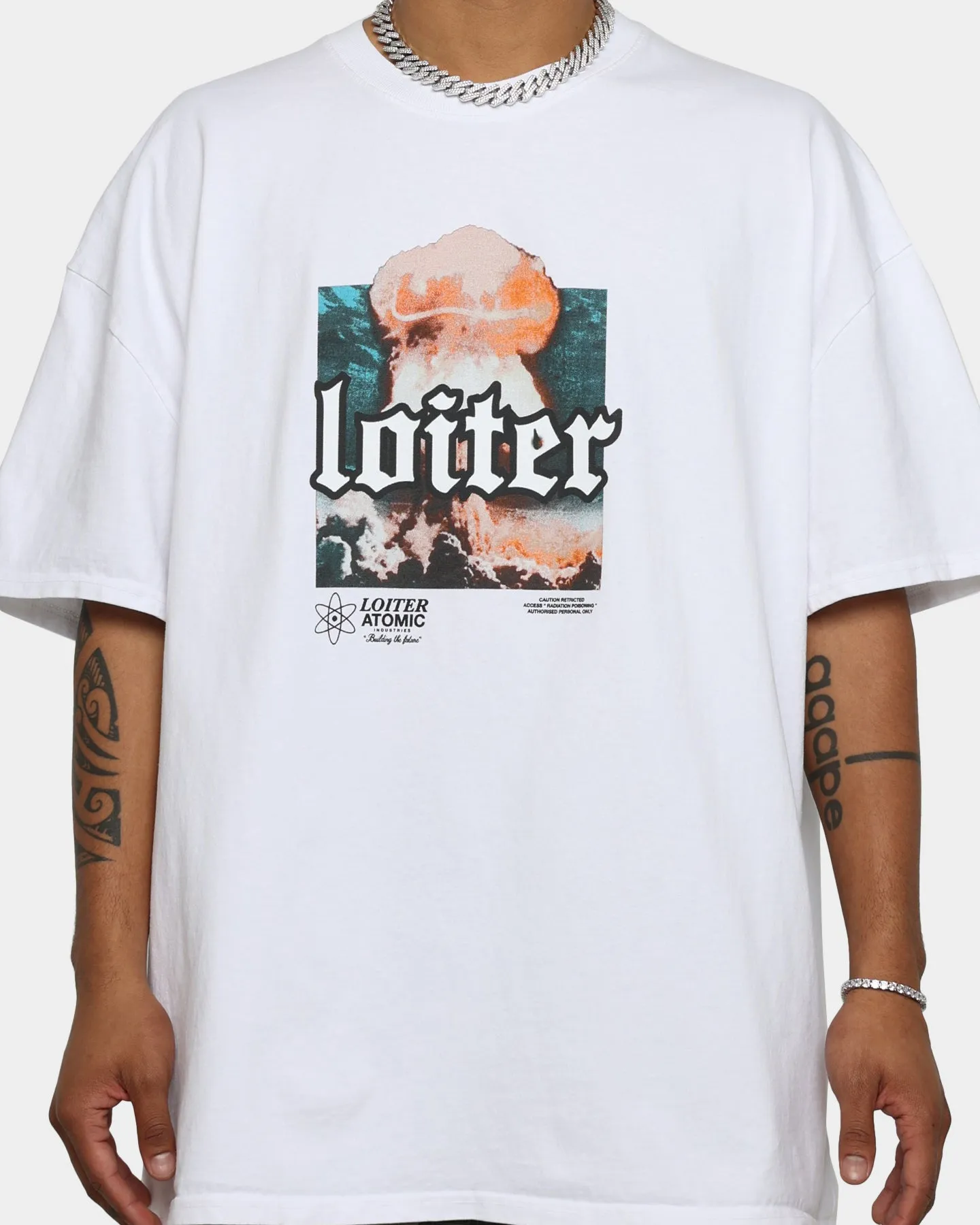 Loiter No Violence Vintage T-Shirt Off White