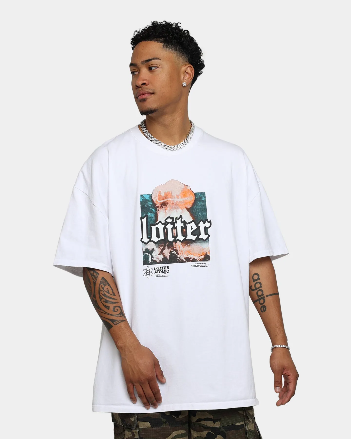 Loiter No Violence Vintage T-Shirt Off White