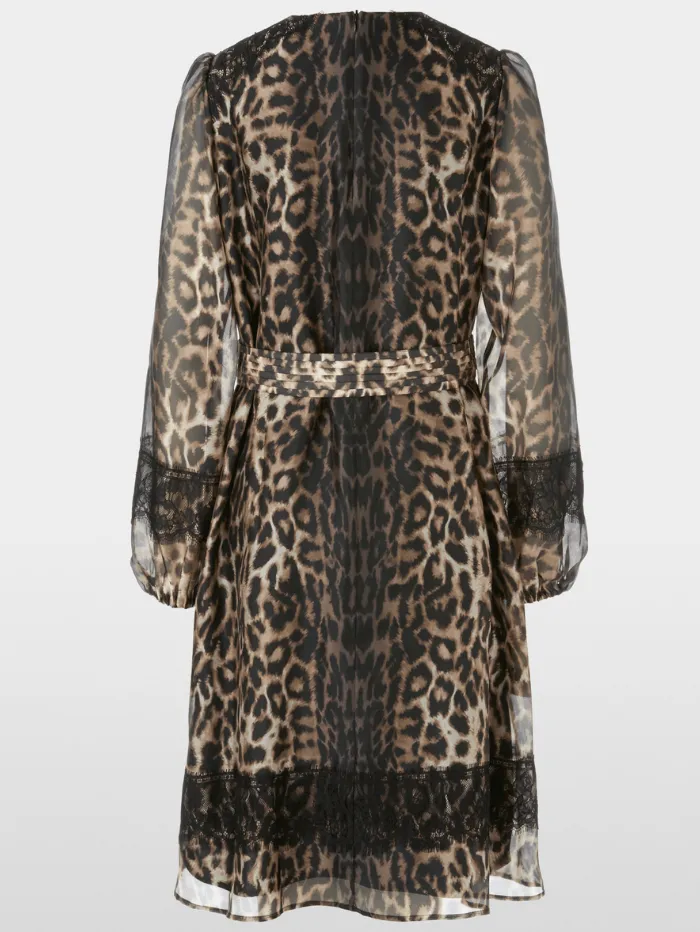 Marc Cain Glam Leopard Print Belted Dress XG 21.18 W17 COL 625