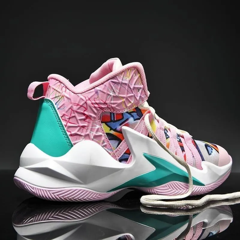 Men's Basketball Shoes High Top Anti Slip Wear-Resistant Shock-Absorbing Training Boots