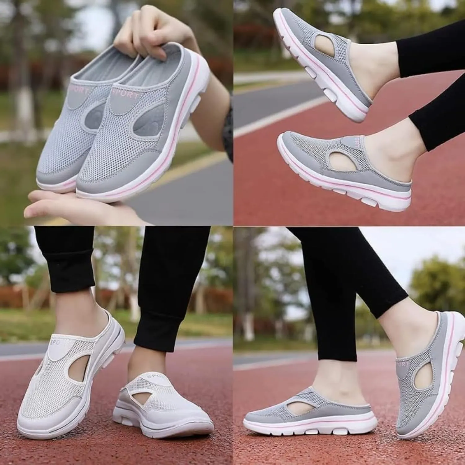 Men's Comfort Breathable Support Sports Sandals, Men's Backless Sneakers Orthopedic Shoes Walking Slip on Shoes for Mens and Womens