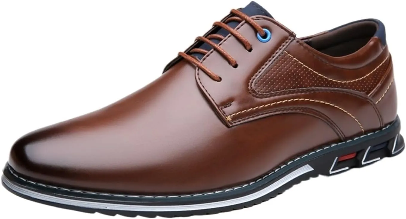 Mens Dress Shoes Casual Business Oxford Derby Orthopedic Leather Shoes Comfortable Walking Shoes