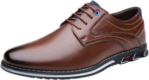 Mens Dress Shoes Casual Business Oxford Derby Orthopedic Leather Shoes Comfortable Walking Shoes