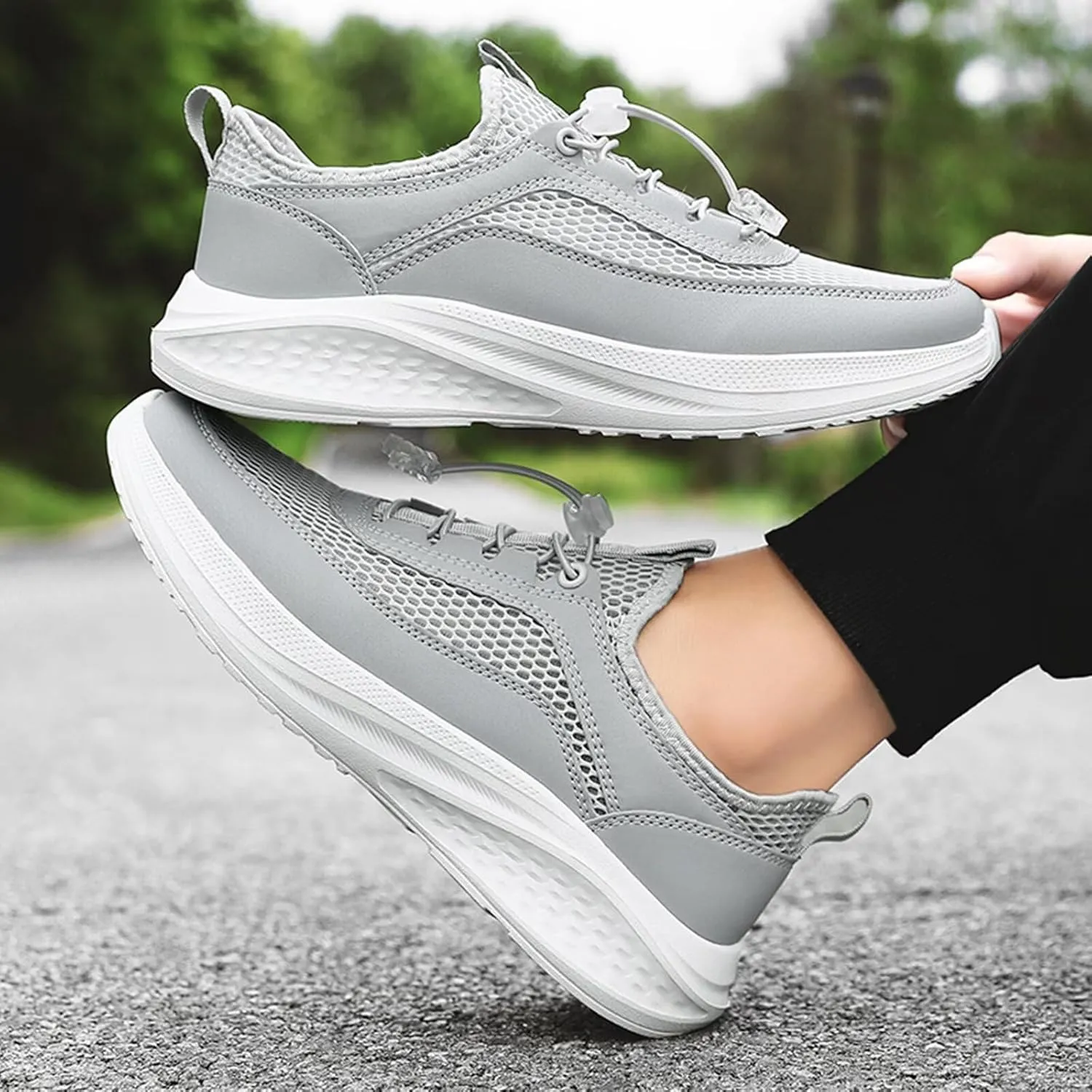 Men's Jogging Running Shoes Outdoor Walking Mesh Breathable Sport Sneakers