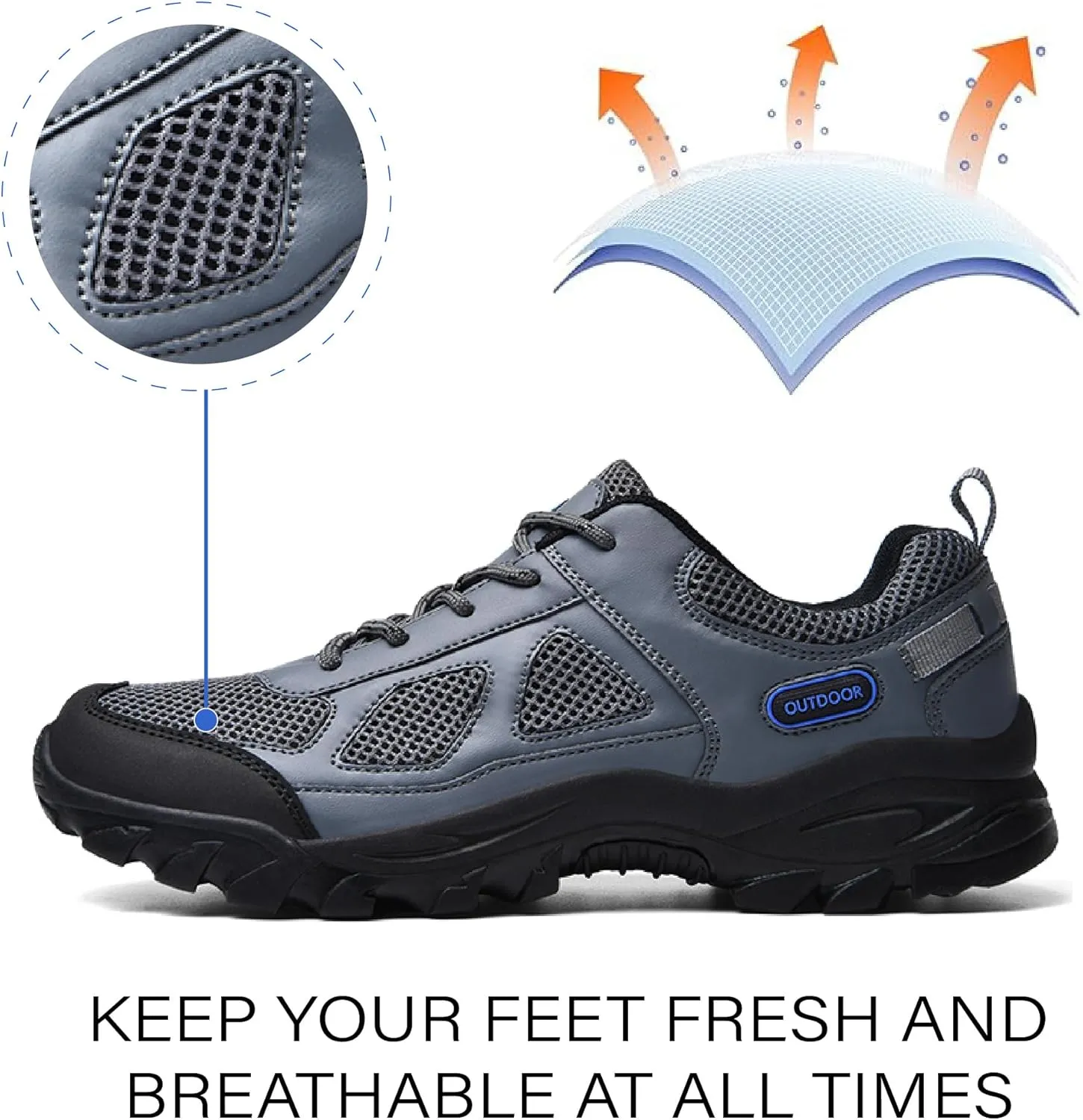 Mens Running Shoes Breathable Hiking Cross Country Outdoor Sneakers Mesh Comfortable Lightweight Fitness Shoes
