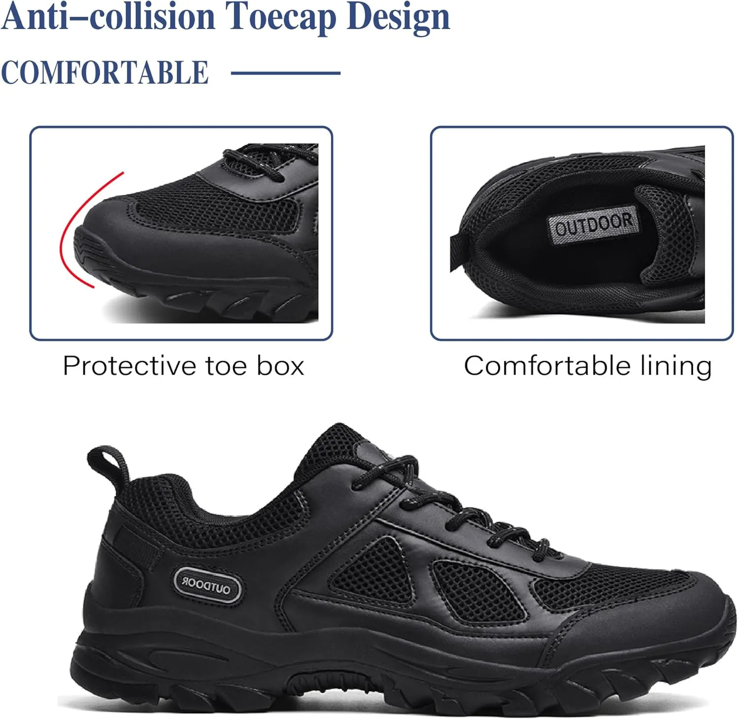 Mens Running Shoes Breathable Hiking Cross Country Outdoor Sneakers Mesh Comfortable Lightweight Fitness Shoes