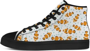 Men's Women's Clownfish Shoes Tropical Fish High Top Canvas Sneakers Lace Up Casual Walking Shoes