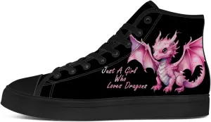 Men's Women's Dragon Reading Book High Top Canvas Shoes Dragon High Top Sneakers Lace Up Casual Shoes Gifts for Boys Girls