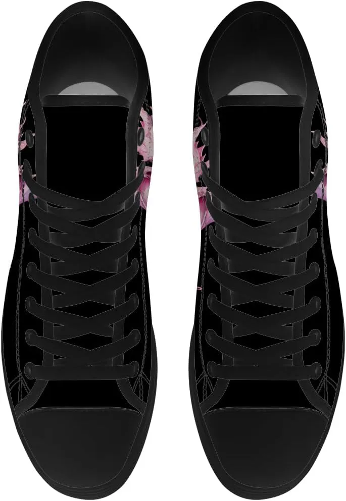 Men's Women's Dragon Reading Book High Top Canvas Shoes Dragon High Top Sneakers Lace Up Casual Shoes Gifts for Boys Girls