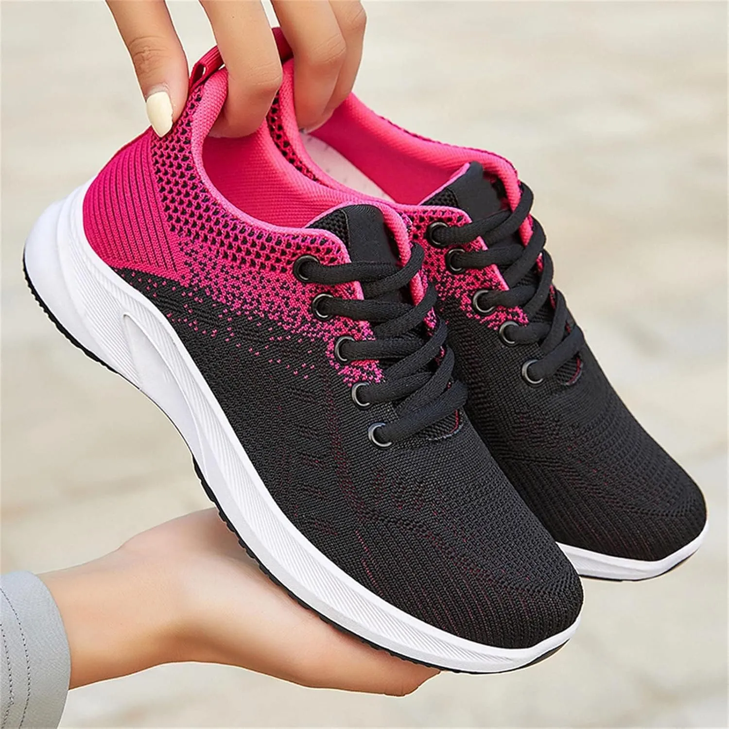 Musabela Orthopedic Shoes for Women Comfortwear Ortho Shoes for Women Plantar Fasciitis Walking Tennis Shoe Arch Support Air Cushion Running Shoe Mesh Breathable Gym Work Fashion Stretch Sneakers