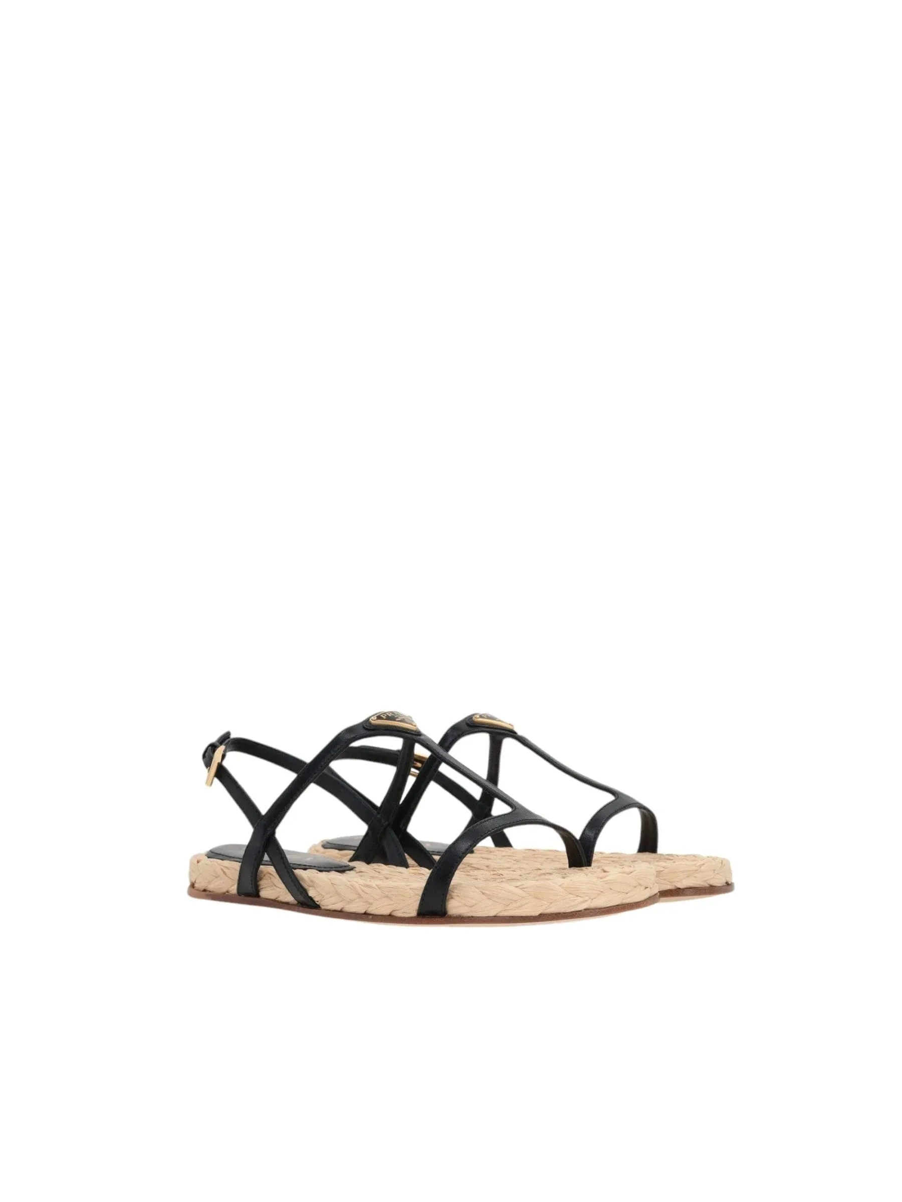 Nappa Flat Sandals with Logo Detail