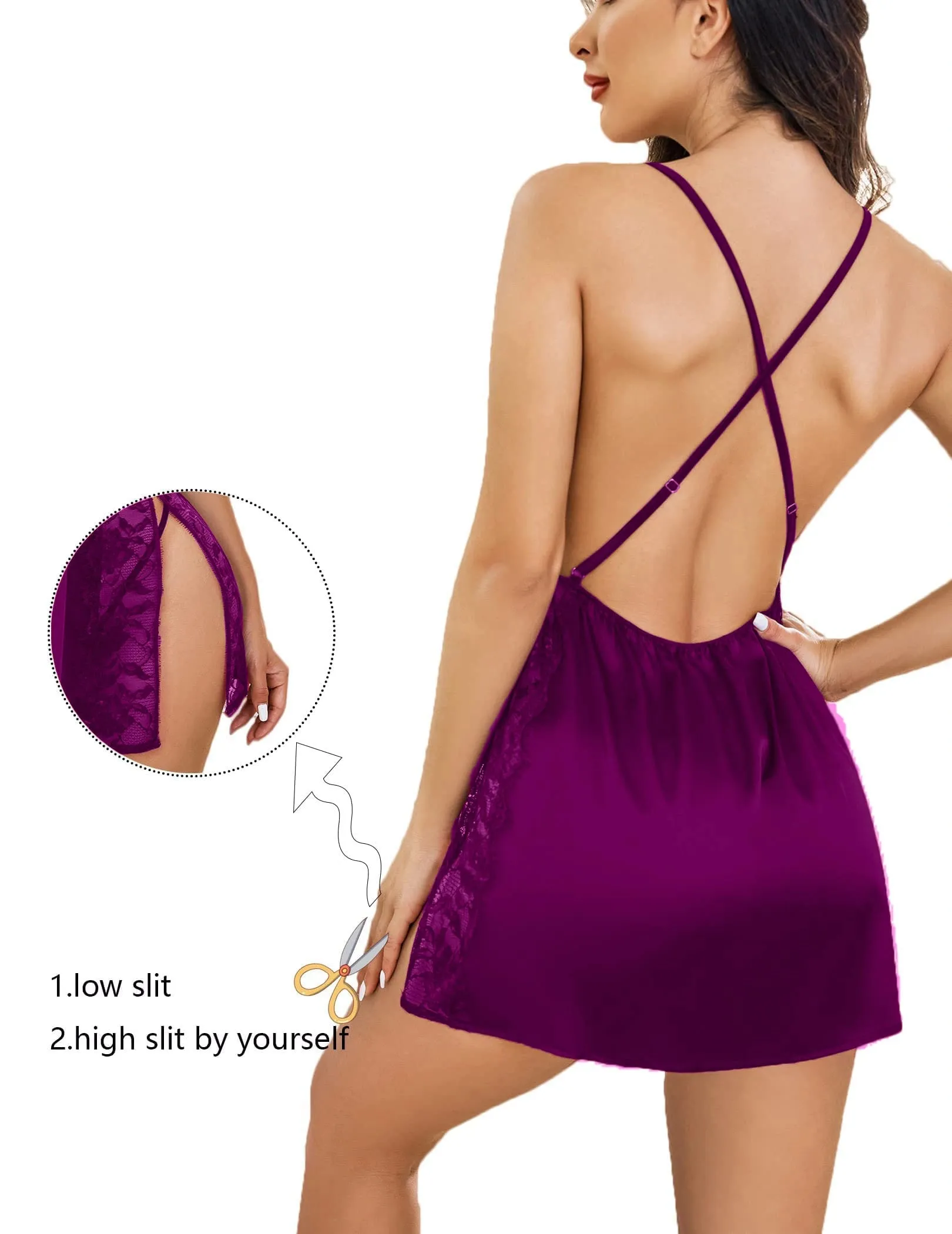 Navy Blue Ebony Glow Lace Chemise