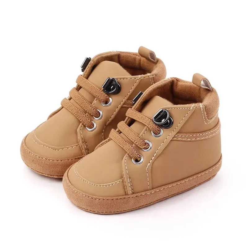 Newborn Baby Shoes for 1 Year Boy Crib Bootie Infant Anti-Slip Soft Sole Leather First Walkers Toddler Moccasins Doll Shoe Gifts