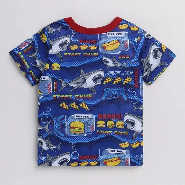 Ocean with Whales Tshirt - Blue