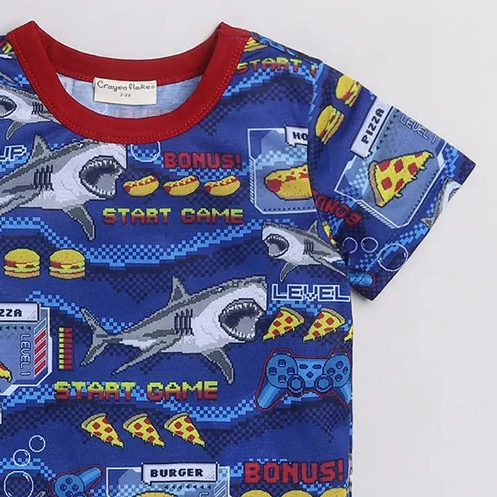 Ocean with Whales Tshirt - Blue