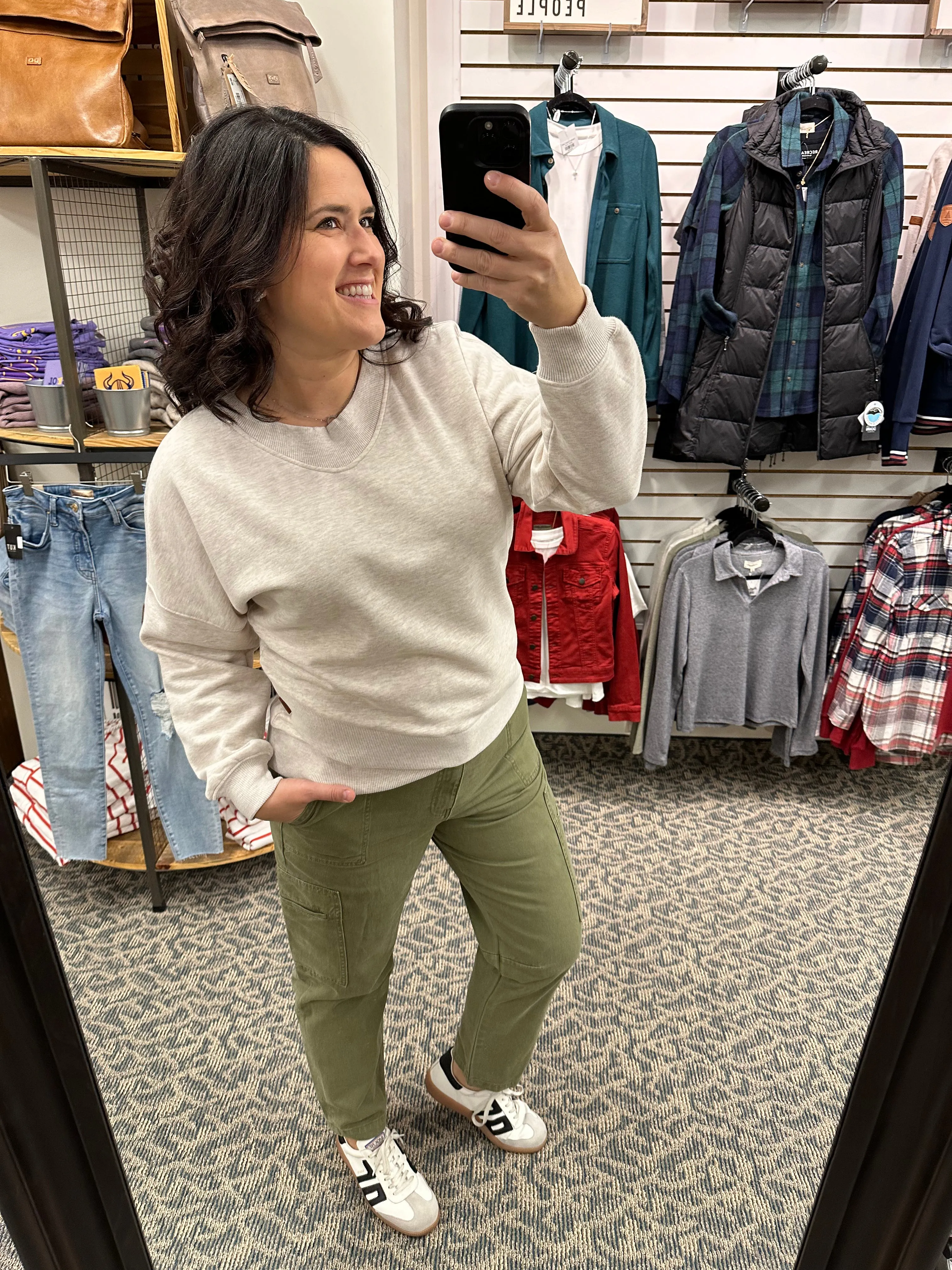 Olive Kiera Barrel Leg Jeans (Kut)