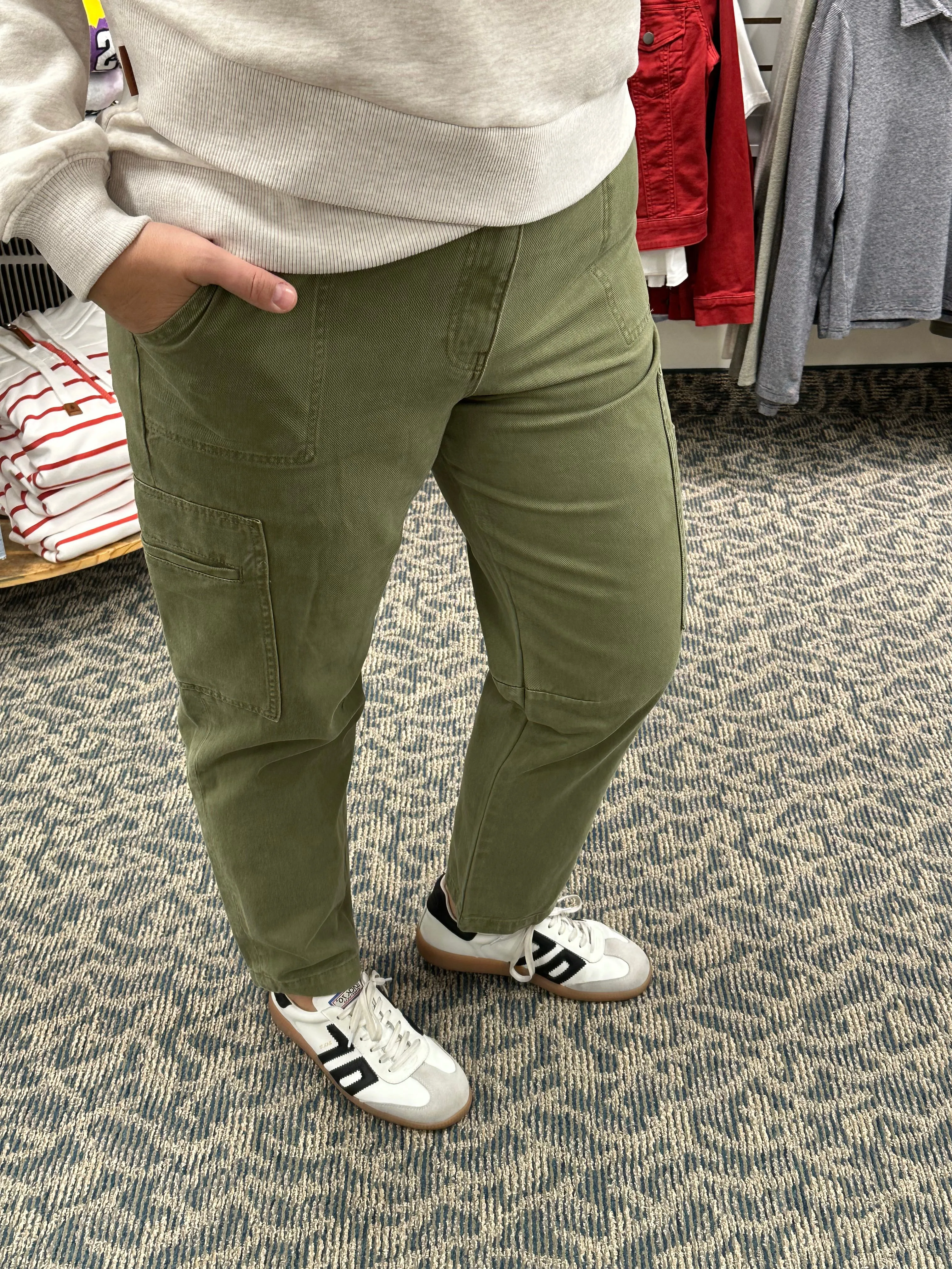 Olive Kiera Barrel Leg Jeans (Kut)