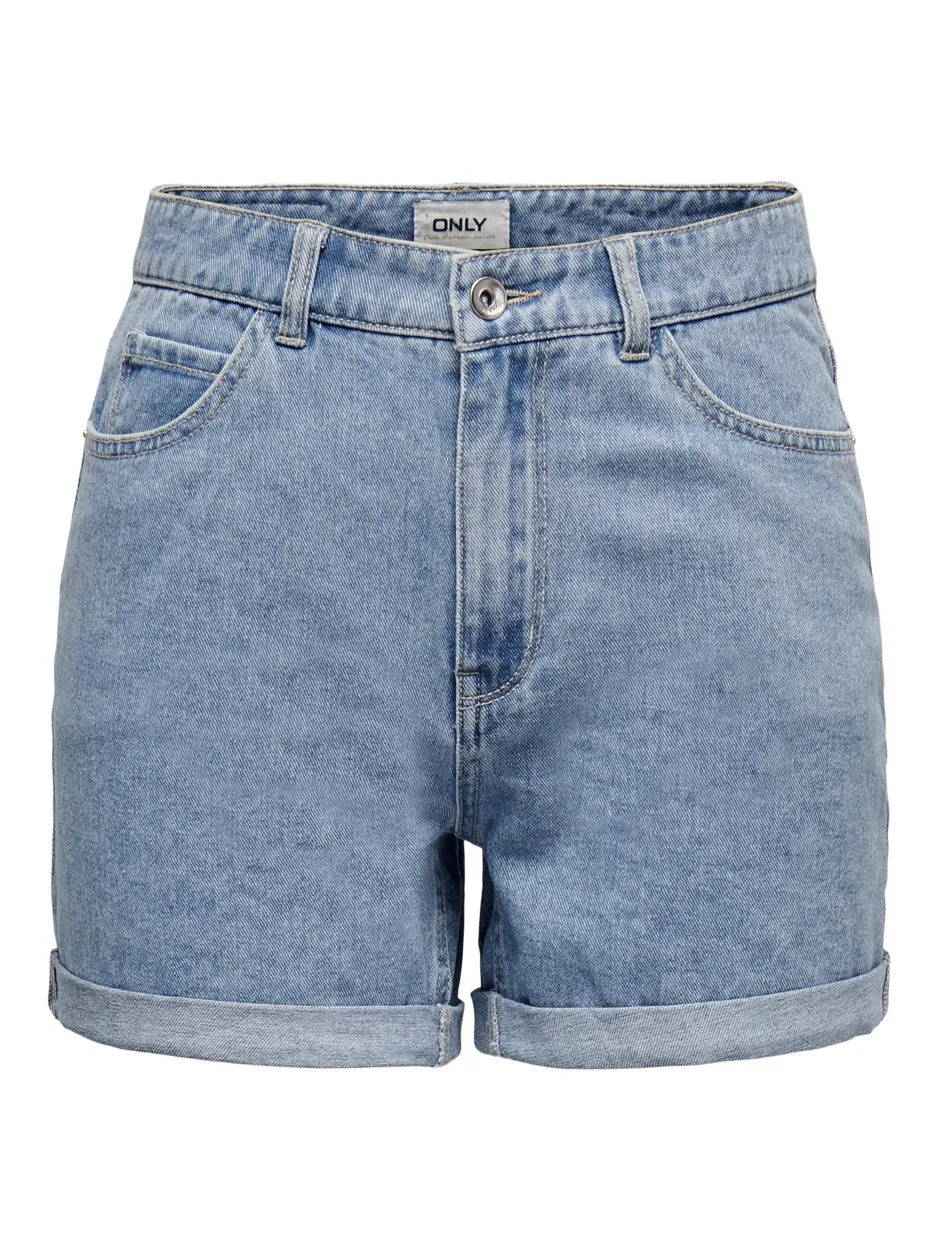 Onlvega Life Hw Mom Shorts Noos - Blue Denim