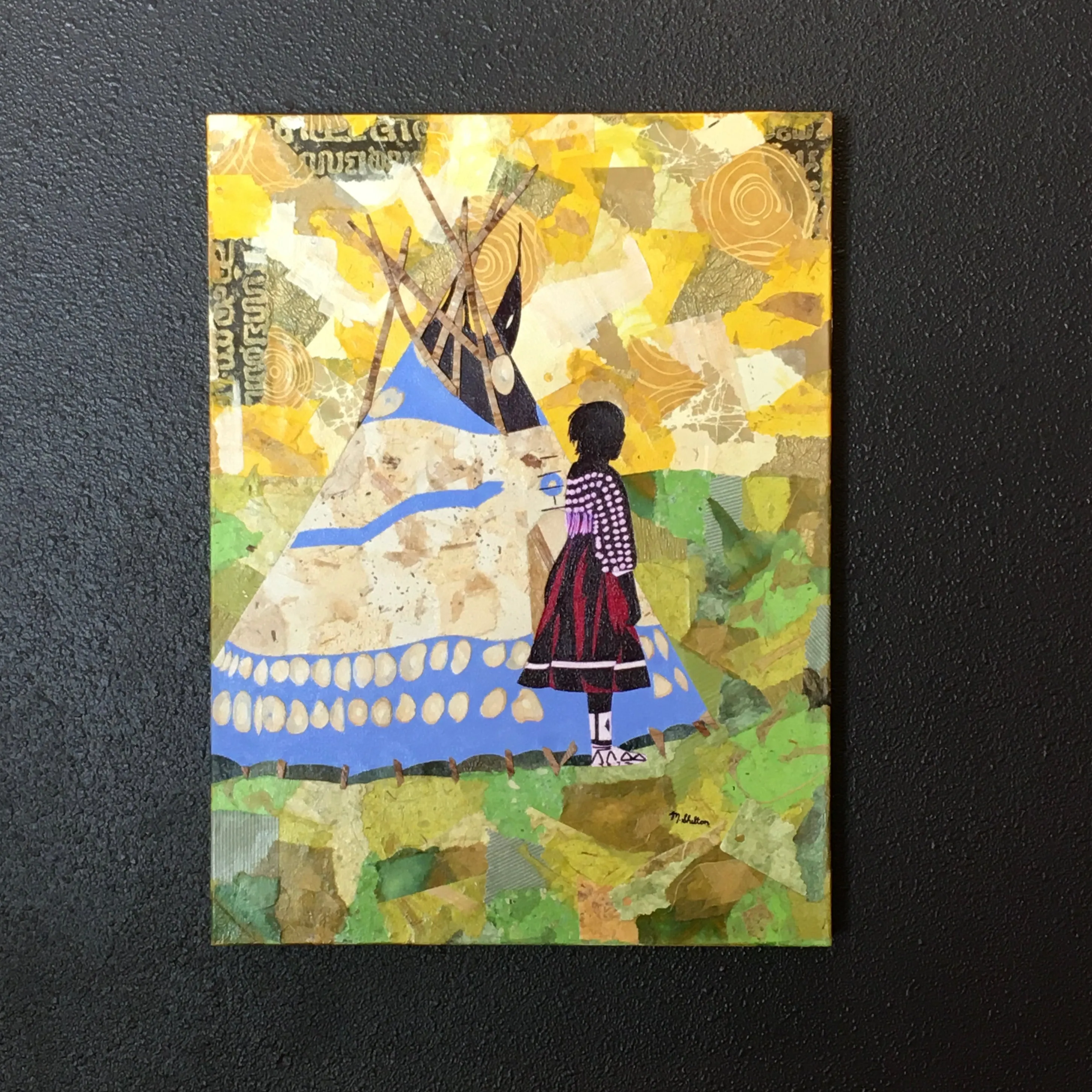 Piegan Girl with Play Tipi, by Mark Shelton