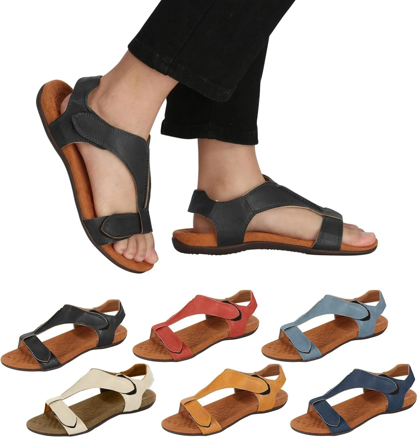 Platform Sports Sandals, Summer Walking Water Shoes with Arch Support, Adjustable Straps