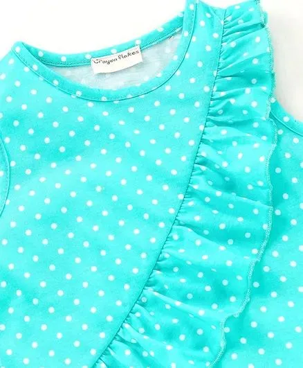 Polka Front Frill Top and Short Set