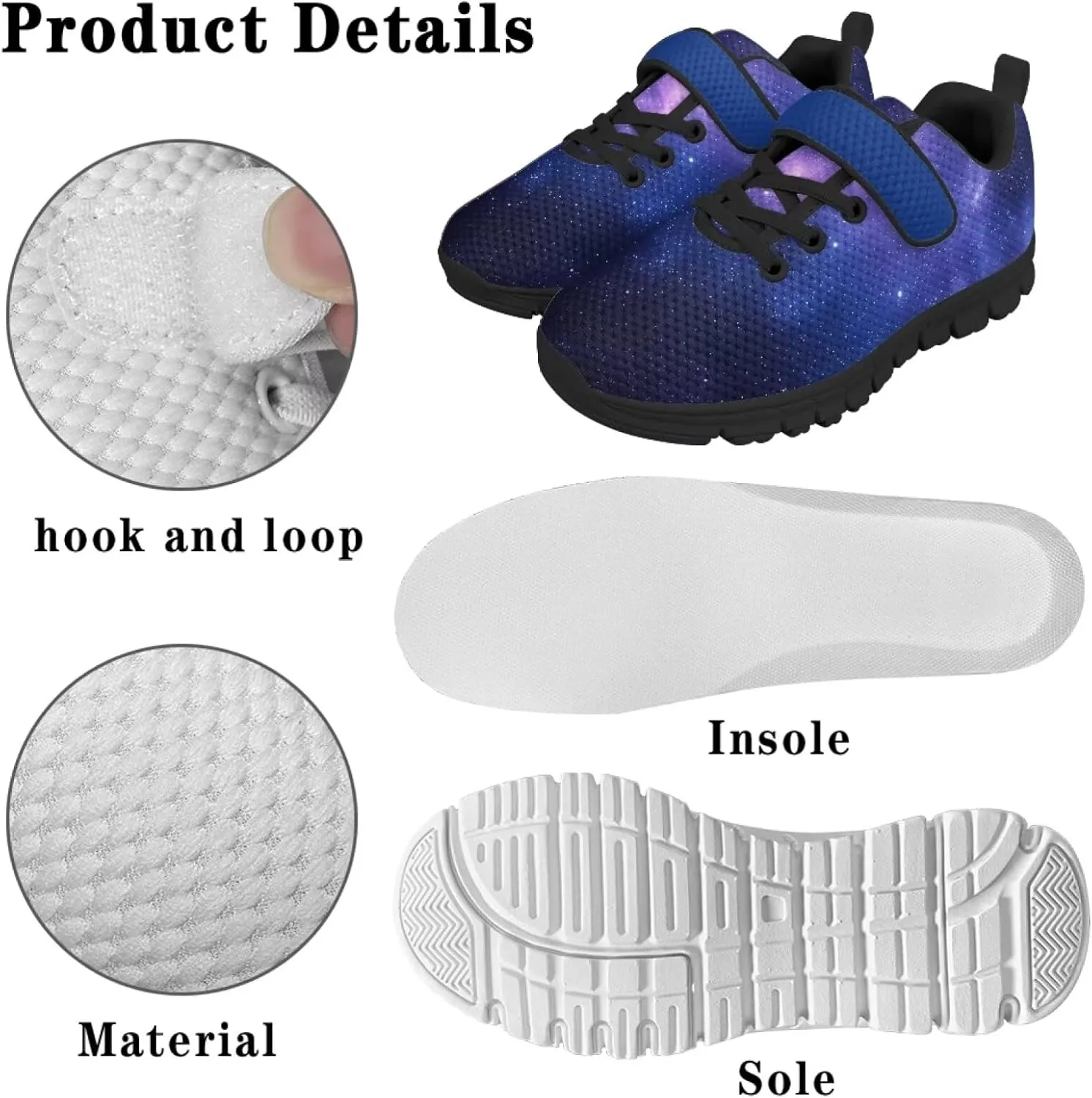 Print Shoes for Kids Boys Cute Shoes for Running Walking Slip On Shoes