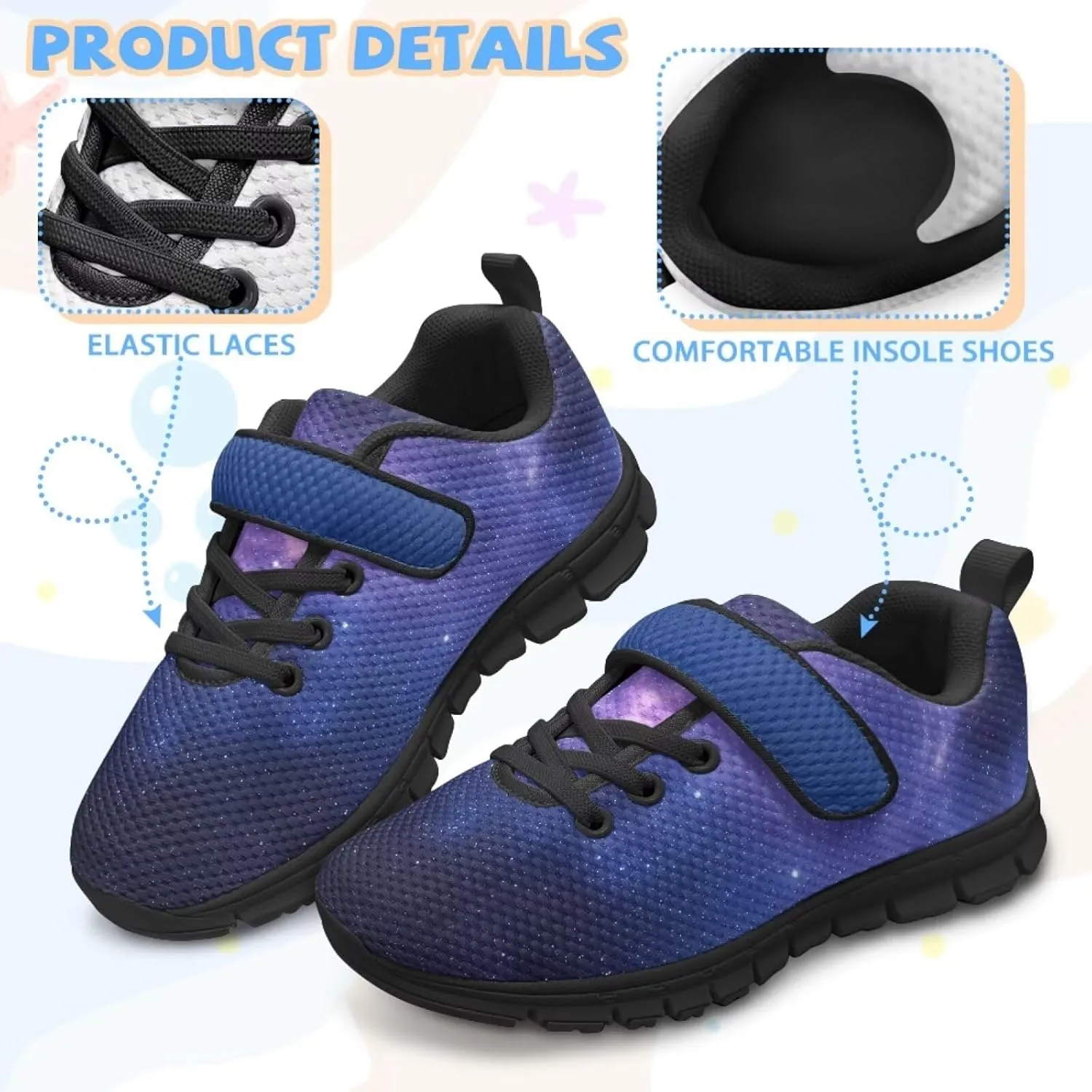 Print Shoes for Kids Boys Cute Shoes for Running Walking Slip On Shoes