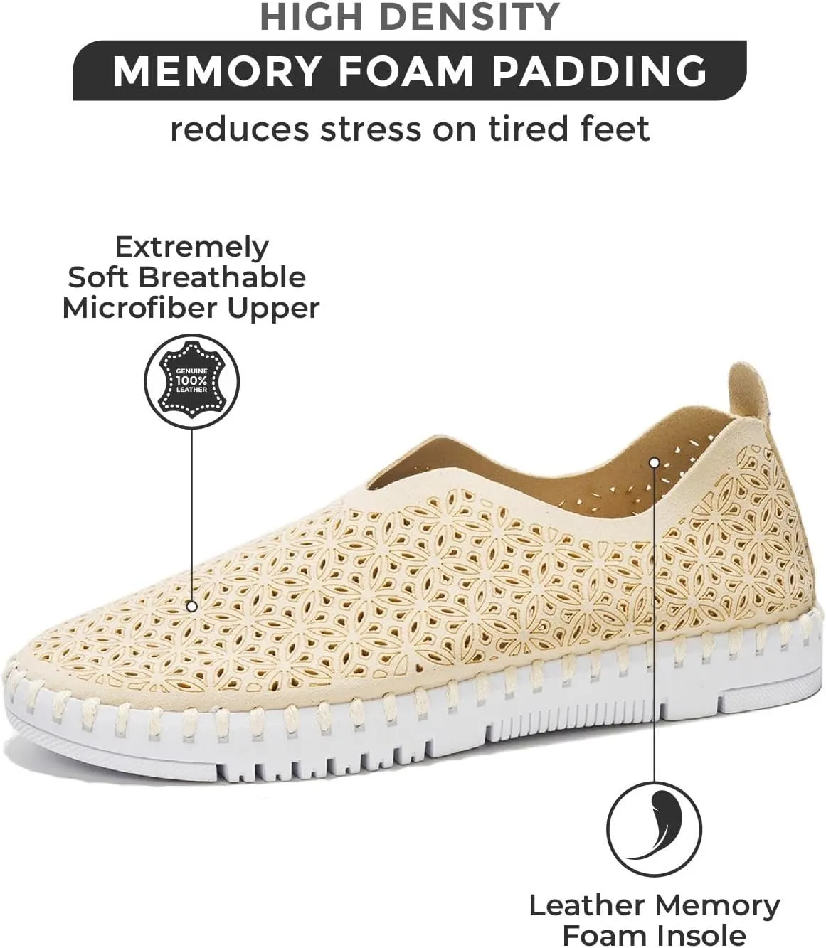 Project Cloud Womens Shoes - Lightweight Summer Loafers for Women with Memory Foam Insole - Breathable Womens Loafers - Perfect Summer Shoes for Women 2025 (Rose)
