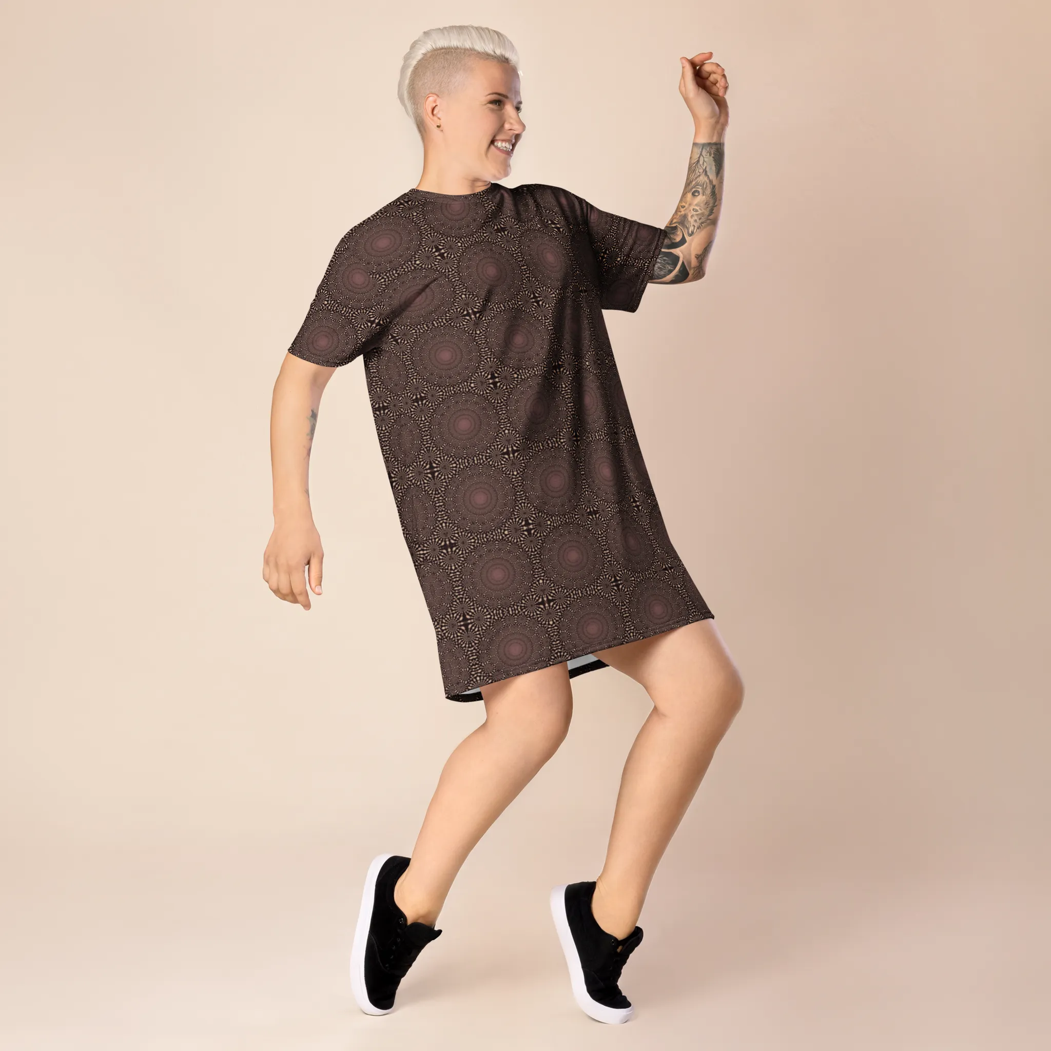 Recursia Desert Dream T-Shirt Dress In Pink