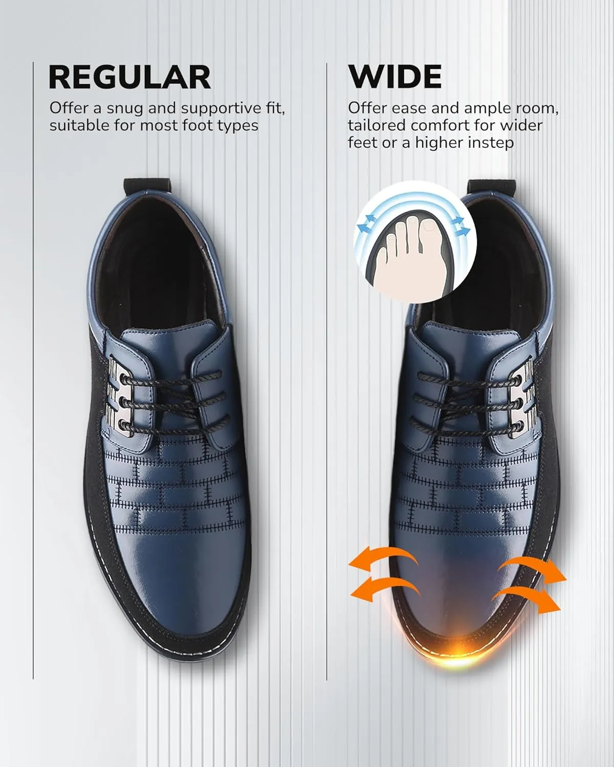 Recyphi Men??s Oxford Derby Orthopedic Leather Shoes Casual Dress Sneakers Formal Business Loafers Comfortable Walking Driving Shoes