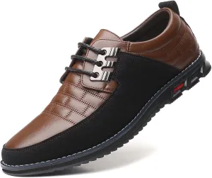 Recyphi Men??s Oxford Derby Orthopedic Leather Shoes Casual Dress Sneakers Formal Business Loafers Comfortable Walking Driving Shoes