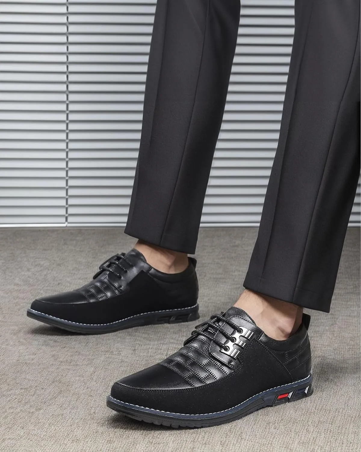 Recyphi Men??s Oxford Derby Orthopedic Leather Shoes Casual Dress Sneakers Formal Business Loafers Comfortable Walking Driving Shoes