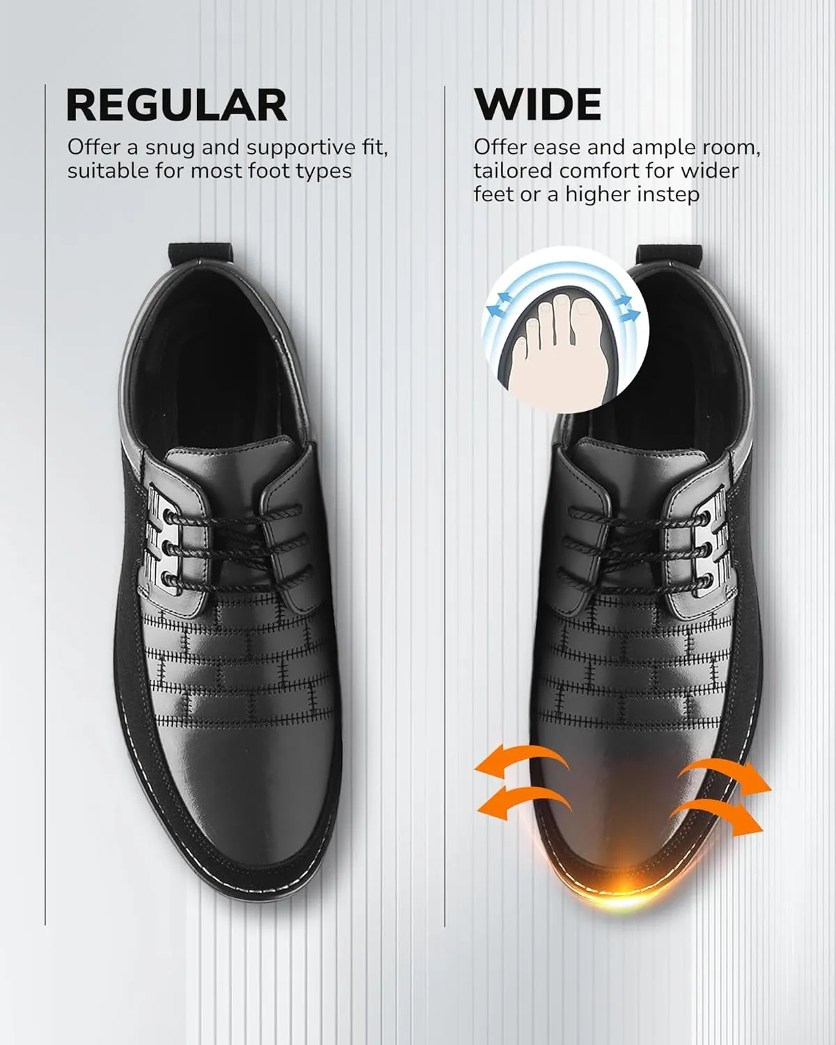Recyphi Men??s Oxford Derby Orthopedic Leather Shoes Casual Dress Sneakers Formal Business Loafers Comfortable Walking Driving Shoes