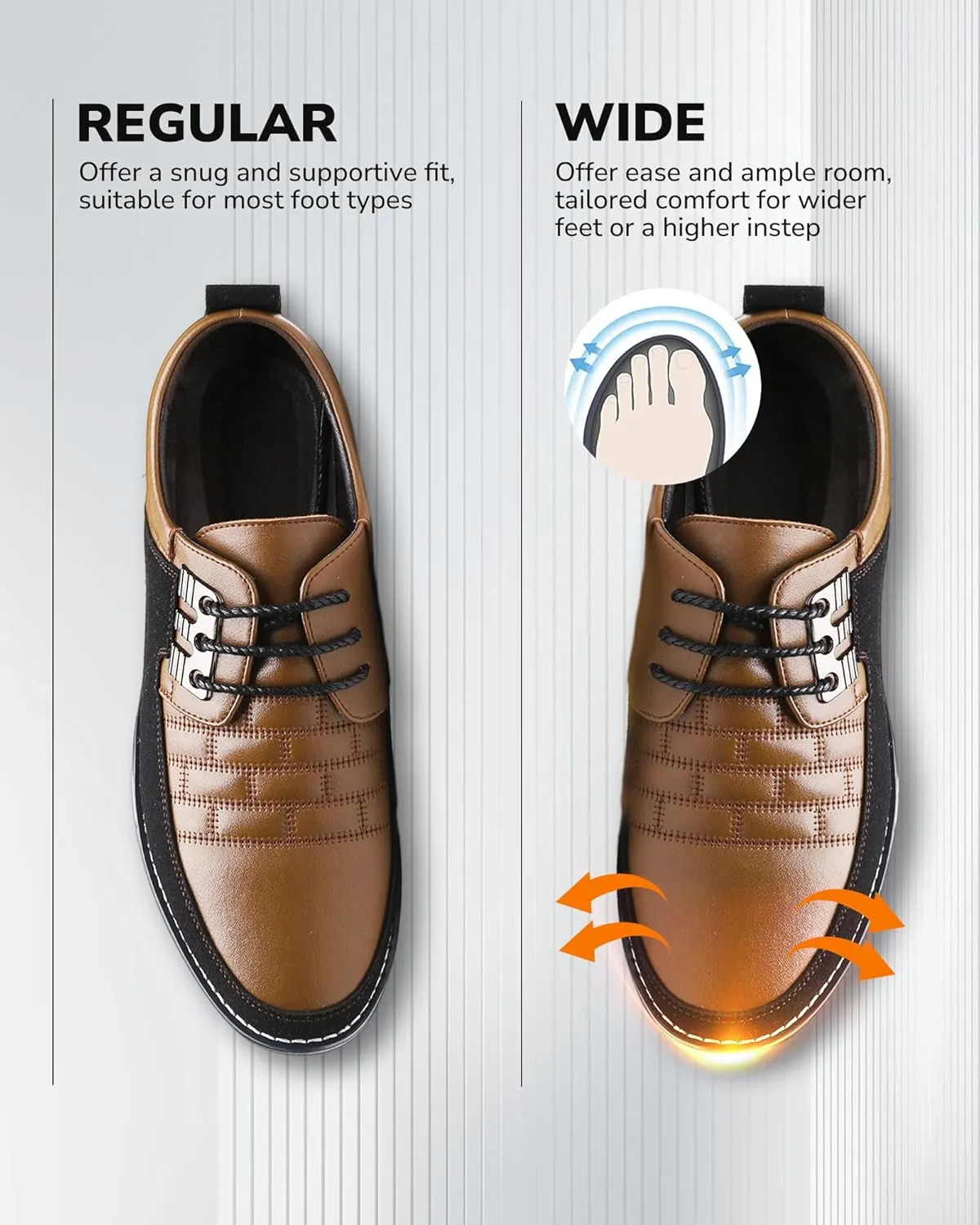 Recyphi Men??s Oxford Derby Orthopedic Leather Shoes Casual Dress Sneakers Formal Business Loafers Comfortable Walking Driving Shoes